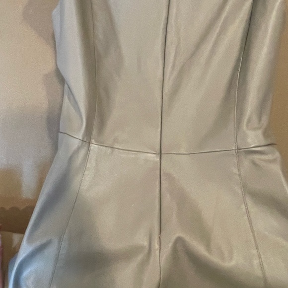 Faux Leather Skater Dress in Taupe - Size 6 - Picture 5 of 13
